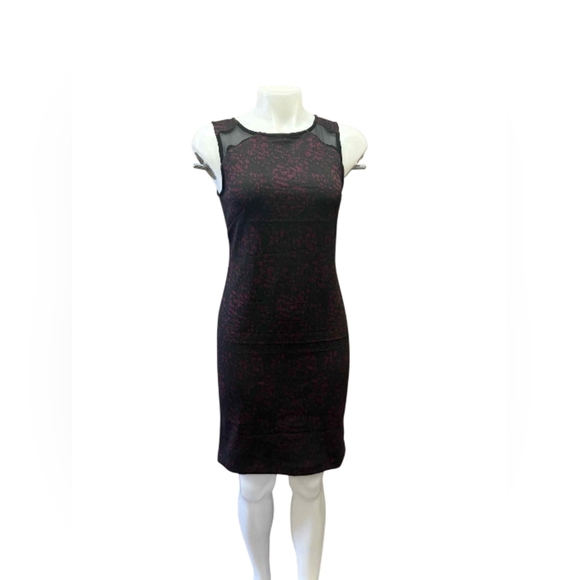 Banana Republic NWT Black & Purple Sleeveless Mini Stretch Dress Size 6 - Picture 1 of 9